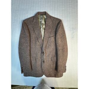 Bullock & Jones Harris Tweed Blazer Wool Brown USA Sport Coat Jacket VTG